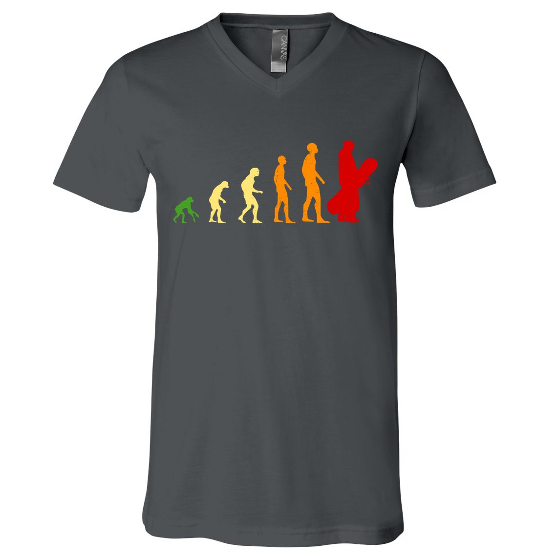 Human Evolution Of Snowboarding V-Neck T-Shirt