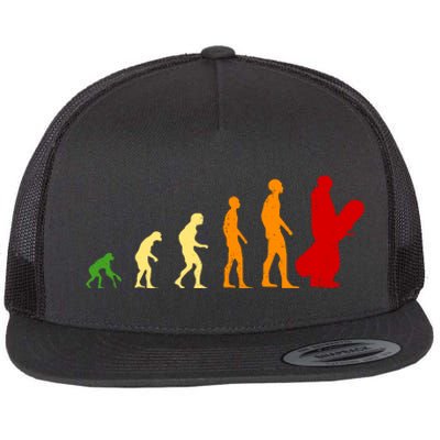 Human Evolution Of Snowboarding Flat Bill Trucker Hat