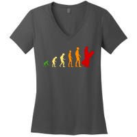 Human Evolution Of Snowboarding Women's V-Neck T-Shirt