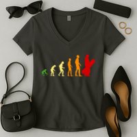 Human Evolution Of Snowboarding Women's V-Neck T-Shirt