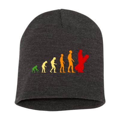 Human Evolution Of Snowboarding Short Acrylic Beanie