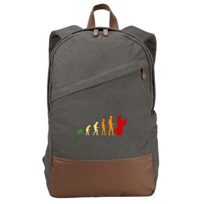 Human Evolution Of Snowboarding Cotton Canvas Backpack