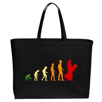 Human Evolution Of Snowboarding Cotton Canvas Jumbo Tote