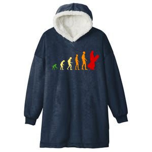 Human Evolution Of Snowboarding Hooded Wearable Blanket