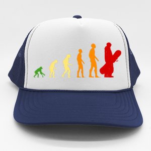 Human Evolution Of Snowboarding Trucker Hat