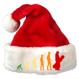 Human Evolution Of Snowboarding Premium Christmas Santa Hat