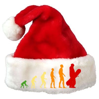 Human Evolution Of Snowboarding Premium Christmas Santa Hat