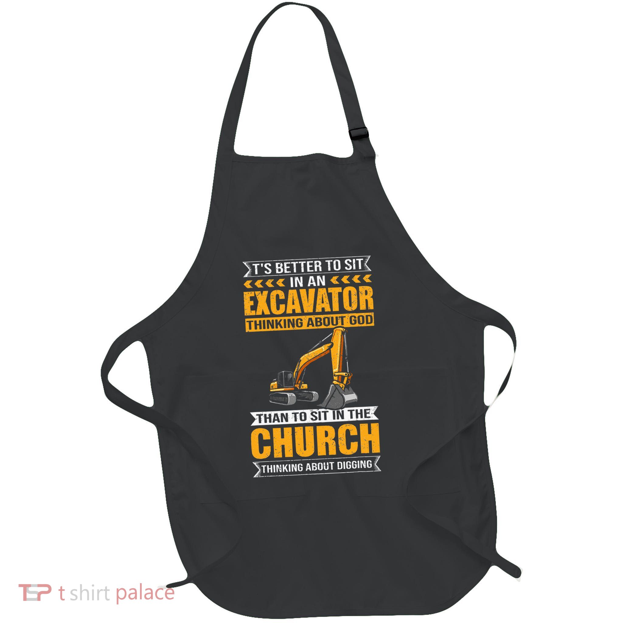 Heavy Equipment Operator & Digger Driver Excavator Operator Full-Length Apron With Pockets