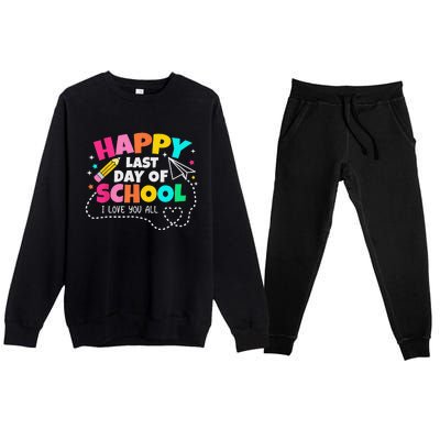 Happy End Of School Year Teachers Graduation Premium Crewneck Sweatsuit Set