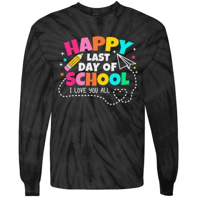 Happy End Of School Year Teachers Graduation Tie-Dye Long Sleeve Shirt