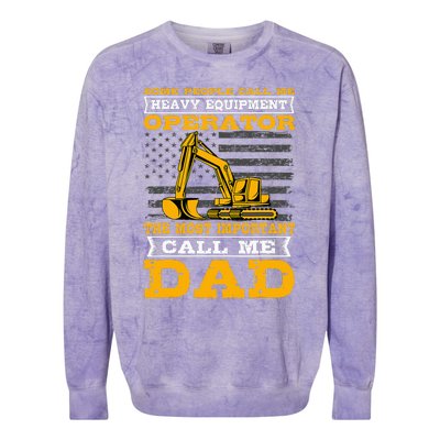 Heavy Equipment Operator Excavator FatherS Day Dad Colorblast Crewneck Sweatshirt