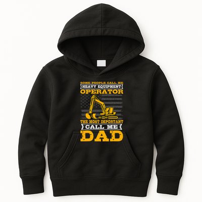 Heavy Equipment Operator Excavator FatherS Day Dad Kids Hoodie