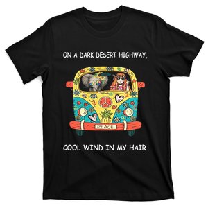 Hippie Elephant On A Dark Desert Highway Cool Wind In My Hair T-Shirt