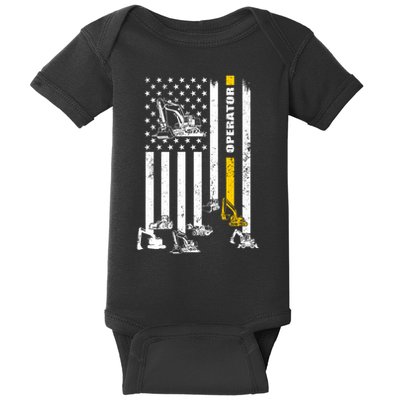 Heavy Equipment Operator Usa Flag Operator Gift Baby Bodysuit