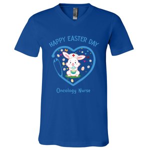 Happy Easter Oncology Nurse Gift Cute Nurse Easter Day Gift V-Neck T-Shirt