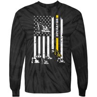 Heavy Equipment Operator USA Flag Operator Gift Tie-Dye Long Sleeve Shirt