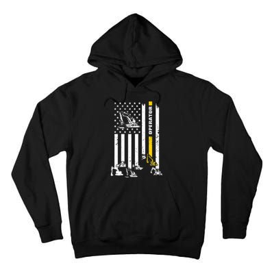 Heavy Equipment Operator USA Flag Operator Gift Tall Hoodie