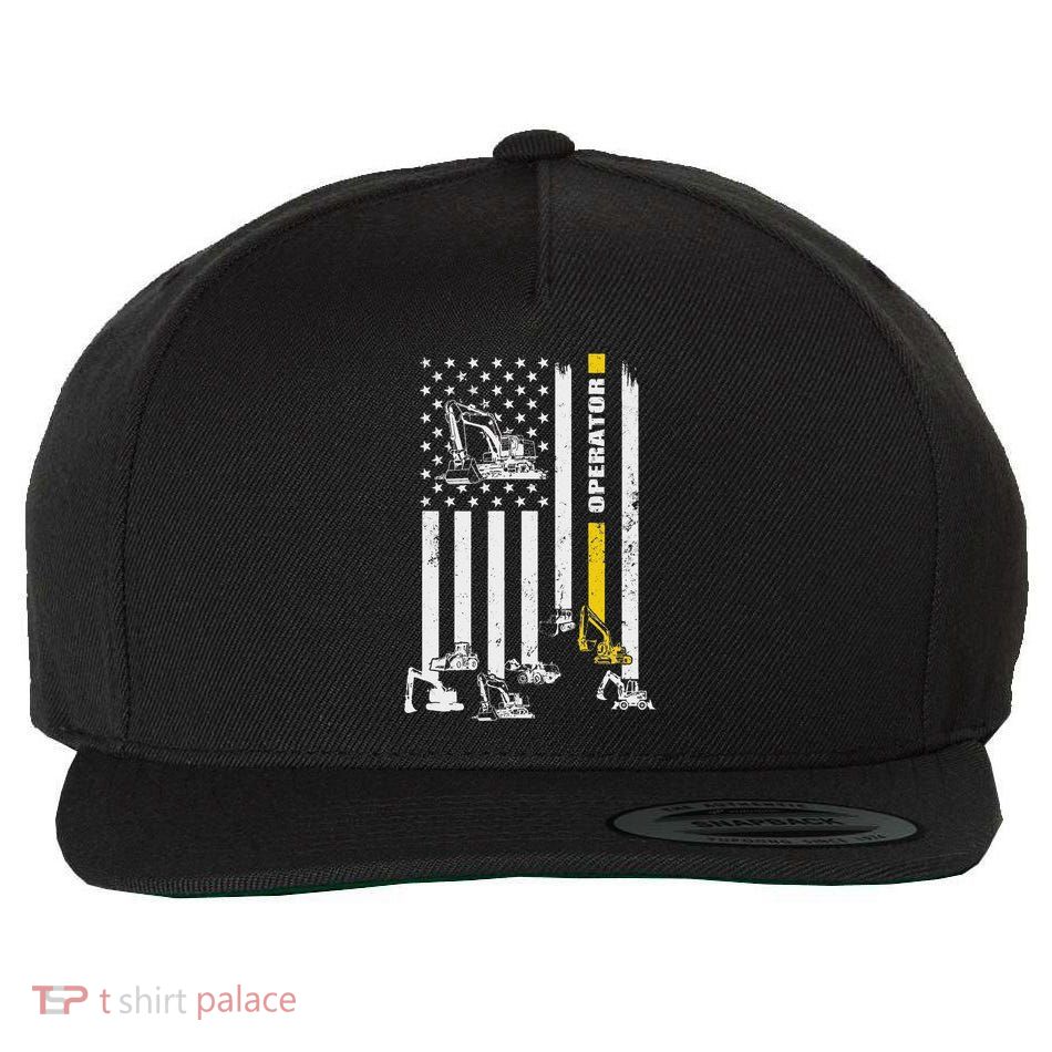 Heavy Equipment Operator Usa Flag Operator Wool Snapback Cap