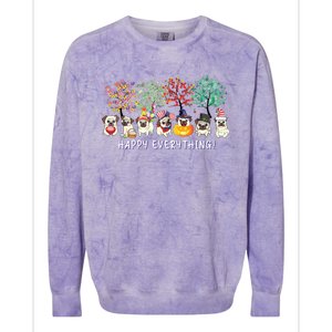 Happy Everything Pug Dog Seasons All Year Tree Lover Pug Colorblast Crewneck Sweatshirt