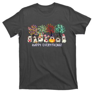 Happy Everything Pug Dog Seasons All Year Tree Lover Pug T-Shirt