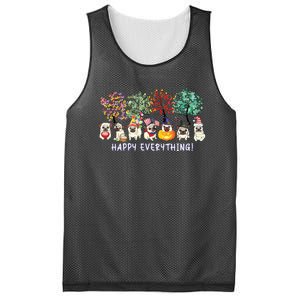 Happy Everything Pug Dog Seasons All Year Tree Lover Pug Mesh Reversible Basketball Jersey Tank