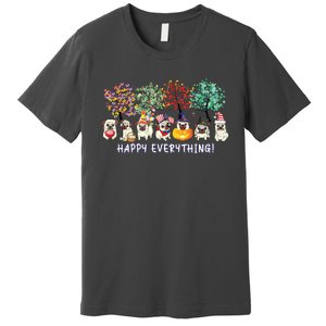 Happy Everything Pug Dog Seasons All Year Tree Lover Pug Premium T-Shirt