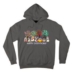 Happy Everything Pug Dog Seasons All Year Tree Lover Pug Tall Hoodie