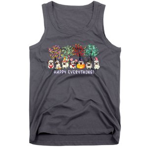 Happy Everything Pug Dog Seasons All Year Tree Lover Pug Tank Top