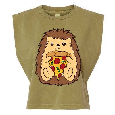 Hedgehog Eating Pizza Fast Food Pizza Hedgehog Garment-Dyed Women's Muscle Tee