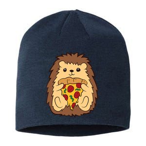 Hedgehog Eating Pizza Fast Food Pizza Hedgehog Sustainable Beanie