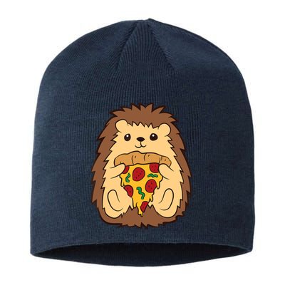 Hedgehog Eating Pizza Fast Food Pizza Hedgehog Sustainable Beanie