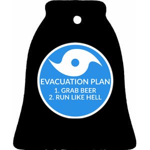 Hurricane Evacuation Plan Funny Ceramic Bell Ornament