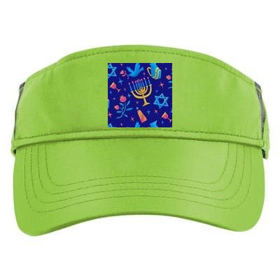 Hanukkah Elements Pattern Adult Drive Performance Visor