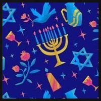 Hanukkah Elements Pattern Ladies PosiCharge Tri-Blend Wicking Tank
