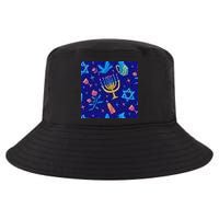 Hanukkah Elements Pattern Cool Comfort Performance Bucket Hat