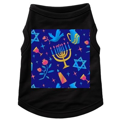 Hanukkah Elements Pattern Doggie Tank