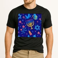 Hanukkah Elements Pattern Cooling Performance Crew T-Shirt