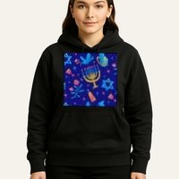 Hanukkah Elements Pattern Hoodie