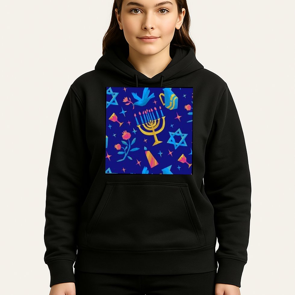 Hanukkah Elements Pattern Hoodie