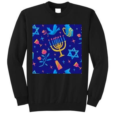 Hanukkah Elements Pattern Sweatshirt