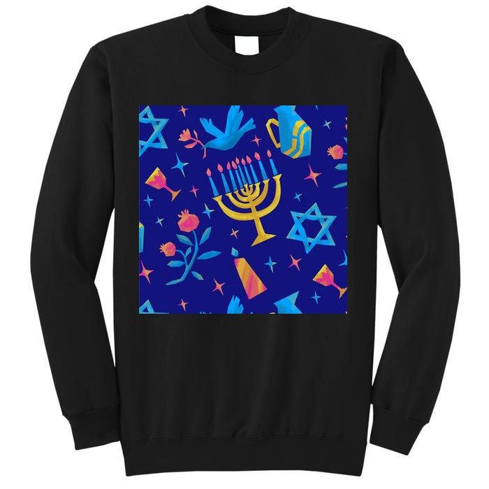Hanukkah Elements Pattern Sweatshirt