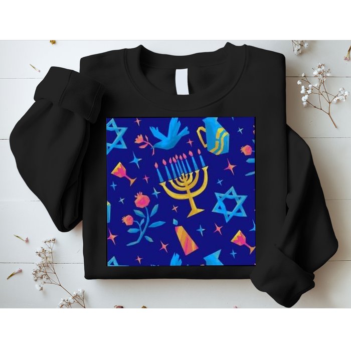 Hanukkah Elements Pattern Sweatshirt