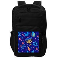 Hanukkah Elements Pattern Impact Tech Backpack