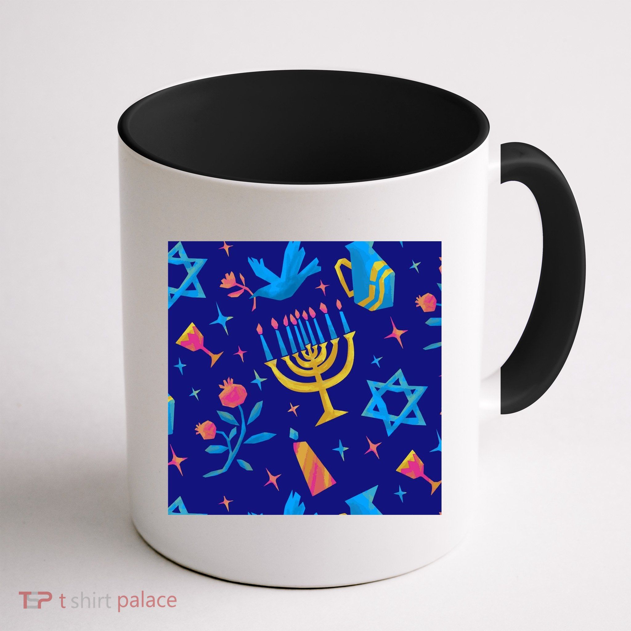 Hanukkah Elements Pattern Mug