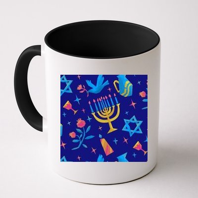 Hanukkah Elements Pattern Coffee Mug