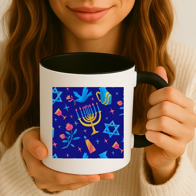 Hanukkah Elements Pattern Mug