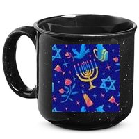 Hanukkah Elements Pattern 15oz Campfire Ceramic Mug
