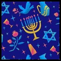Hanukkah Elements Pattern Ladies Essential Flowy Tank