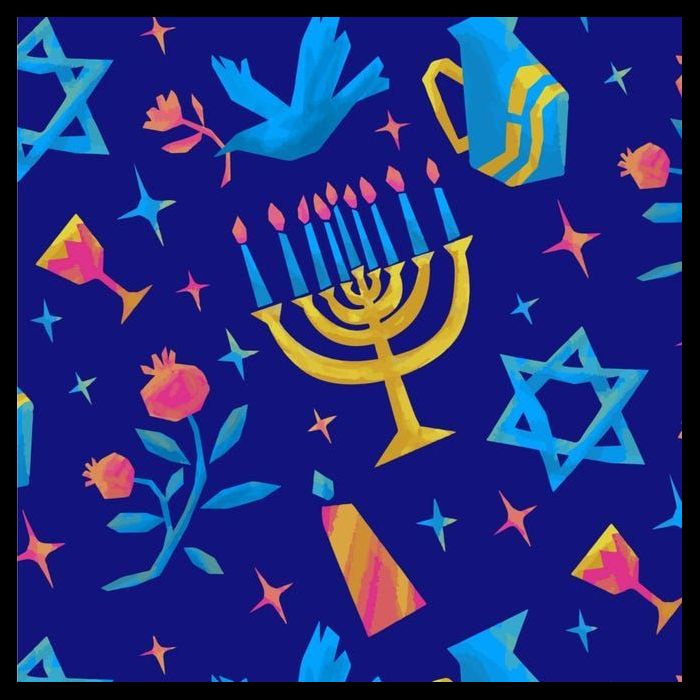 Hanukkah Elements Pattern Ladies Essential Flowy Tank