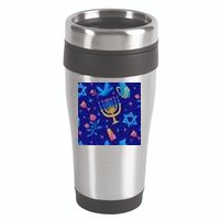 Hanukkah Elements Pattern 16oz Travel Tumbler